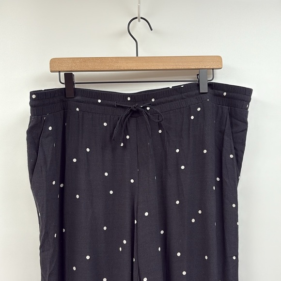 Ann Taylor LOFT Polka Dot High Rise Pull-On Tapered Pants Black Large - Picture 3 of 8